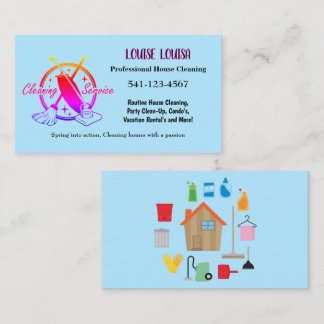 Simple Professional House Cleaning Business Cards