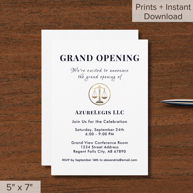 Simple Professional Law Firm Opening  Invitation (Creator Uploaded)