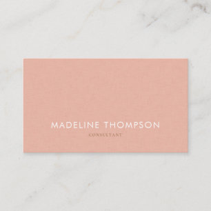 Simple Professional Linen Pink Business Card