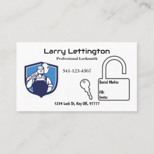 Simple Professional Locksmith Business Cards