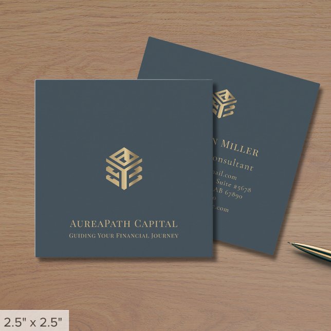 Simple Professional Logo Square Business Card (Creator Uploaded)