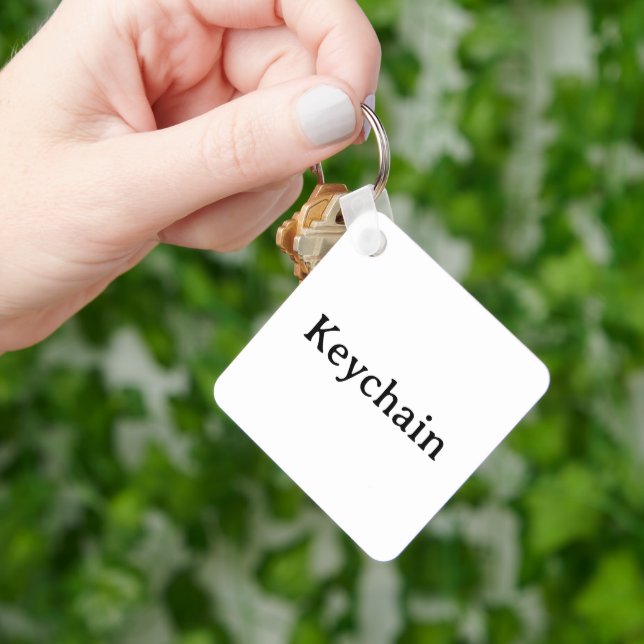 Simple Professional Metal Square 2.25" Key Ring (Hand)