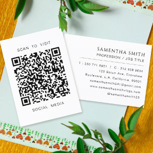 Simple Professional Minimal QR Code  Business Card