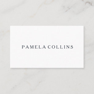 Simple Professional Minimalist Navy Blue White Business Card