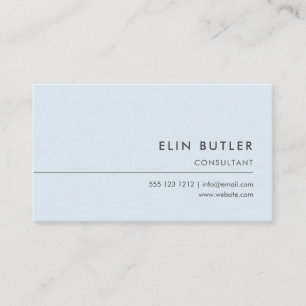 Simple Professional Minimalist Pastel Blue Business Card