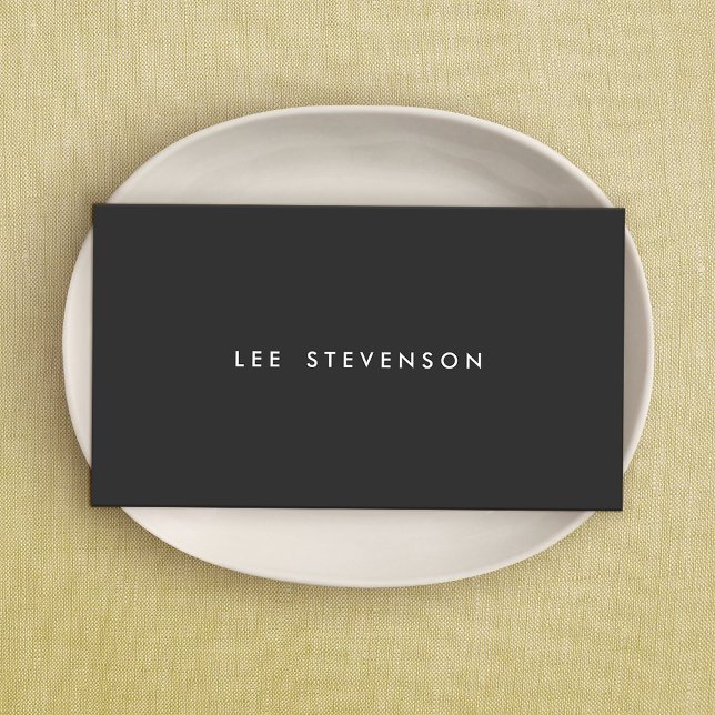 Simple Professional Modern Black Business Card (Creator Uploaded)