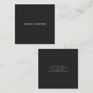 Simple Professional Modern Black Square Business Card