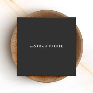 Simple Professional Modern Black Square Square Business Card