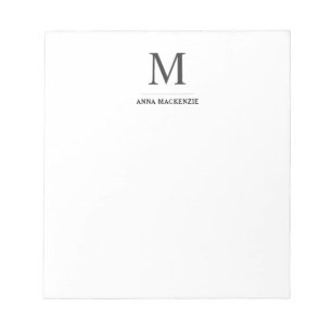 Simple Professional Modern Classic Monogram Notepad