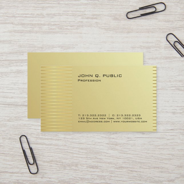 Simple Professional Modern Gold Signature UV Matte Business Card (Front/Back In Situ)