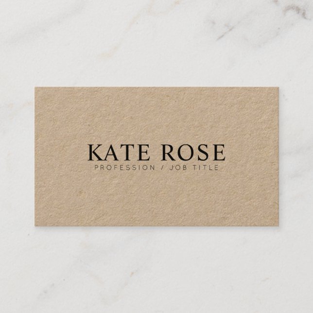 Simple Professional Modern Kraft Business Card (Front)
