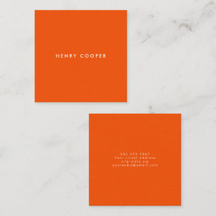 Simple Professional Modern Orange Square Business Card