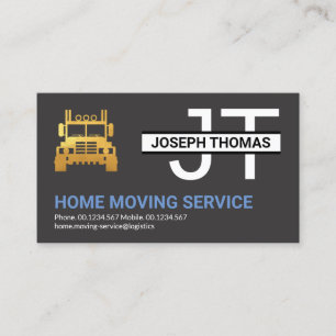 Simple Professional Monogram Freight Movers Business Card