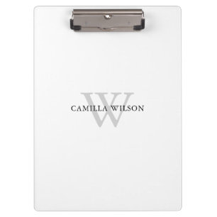 Simple Professional Monogram Personalised Clipboard