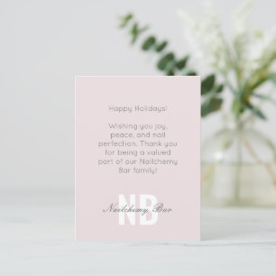 Simple Professional Nail Salon Greeting Thank you Holiday Postcard