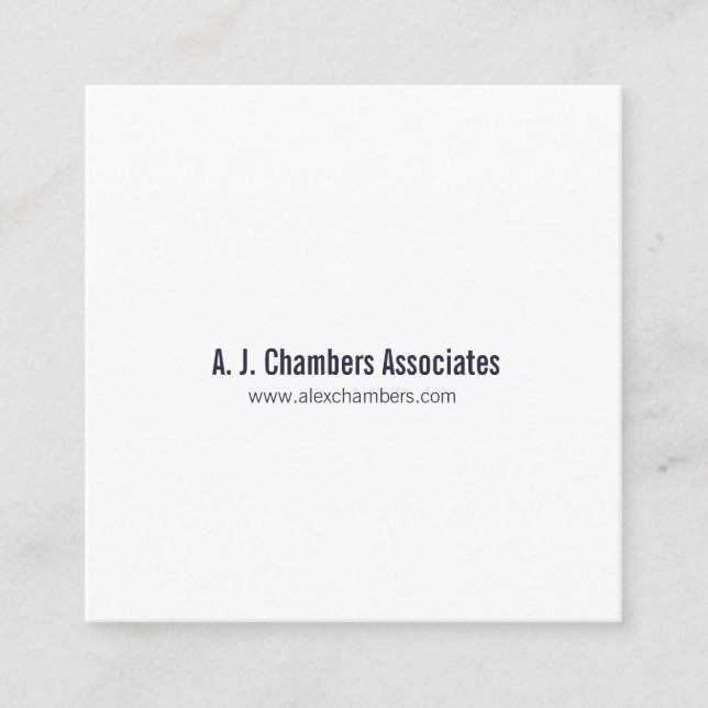 Simple professional navy square business cards (Front)