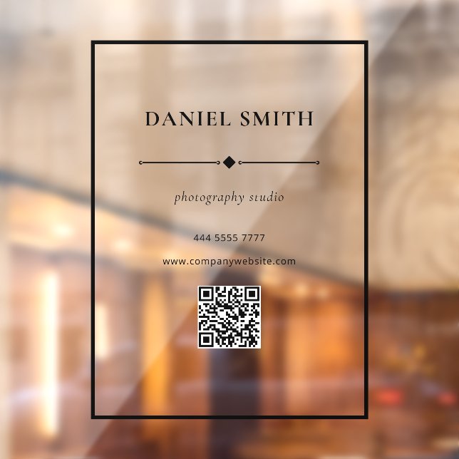 Simple Professional Office Black Frame with QRcode (Sheet 2)