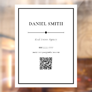 Simple Professional Office Black White with QRcode