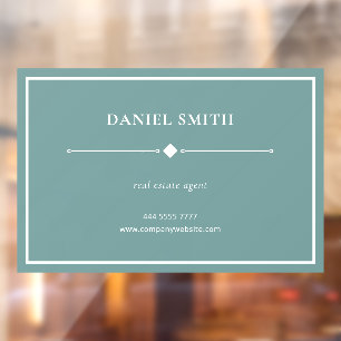 Simple Professional Office White Frame Teal Green