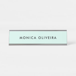 Simple Professional Pastel Green Desk Name Plate