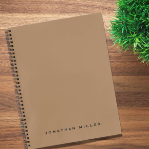 Simple Professional Personalised Name   Brown Notebook