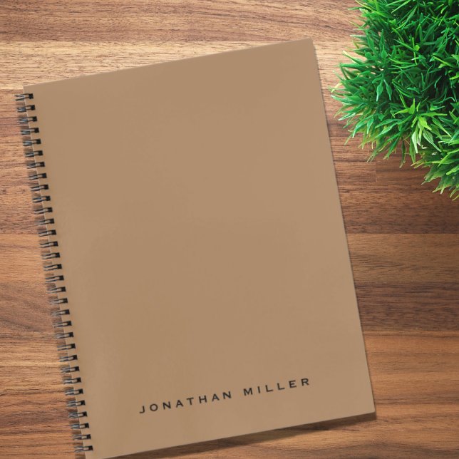Simple Professional Personalised Name | Brown Notebook (Creator Uploaded)