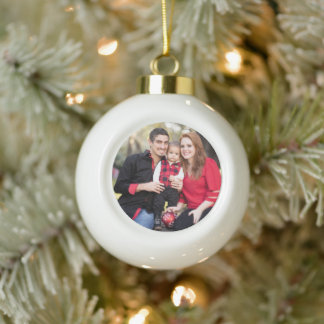Simple Professional Photo  Ceramic Ball Christmas Ornament
