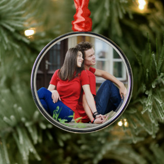 Simple Professional Photo Premium Round Metal Ornament