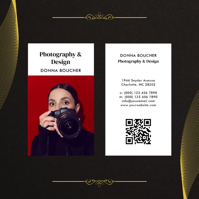 Simple & Professional Photographer QR Code Business Card (Creator Uploaded)