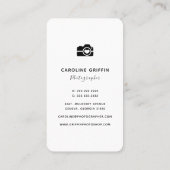 Simple Professional Photography Business Card (Back)