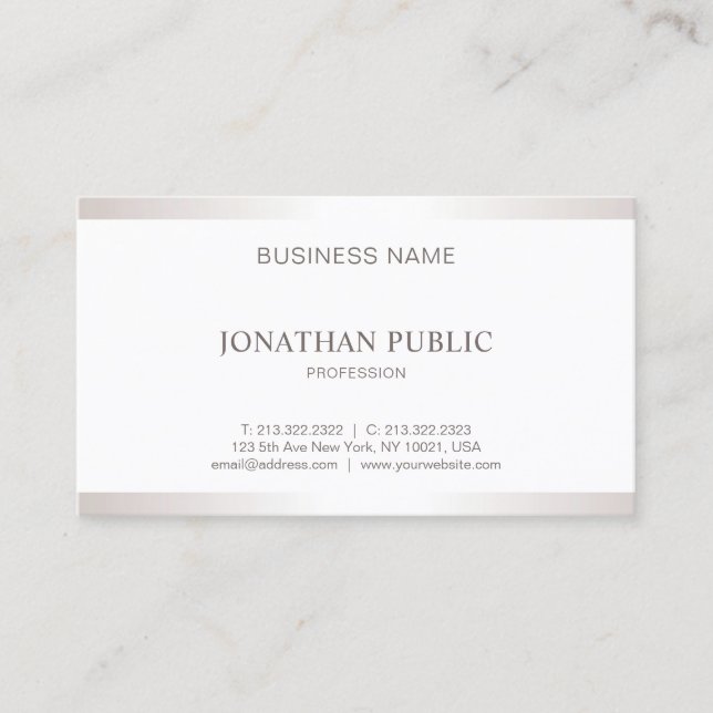 Simple Professional Plain Elegant Design Modern Business Card (Front)