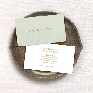 Simple Professional Sage Green  Business Card
