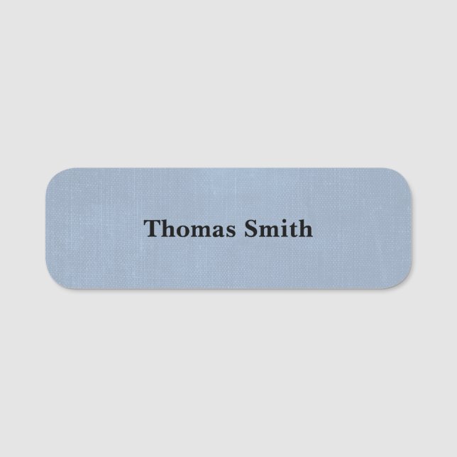 Simple Professional Slate Blue Textured Background Name Tag (Front)