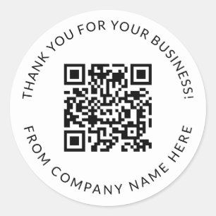 Simple Professional Thank you Qr Code Stickers