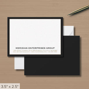 Simple Professional White Black Border Card