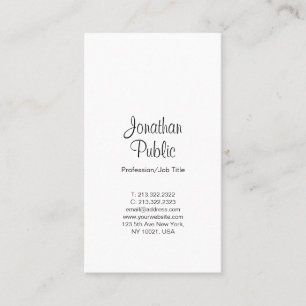 Simple Professional White Elegant Modern Business Card