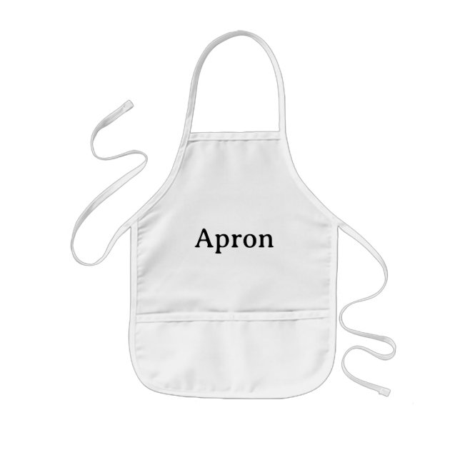 Simple Professional White Kids Apron (Front)