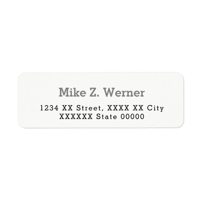 simple professional white return address label (Front)