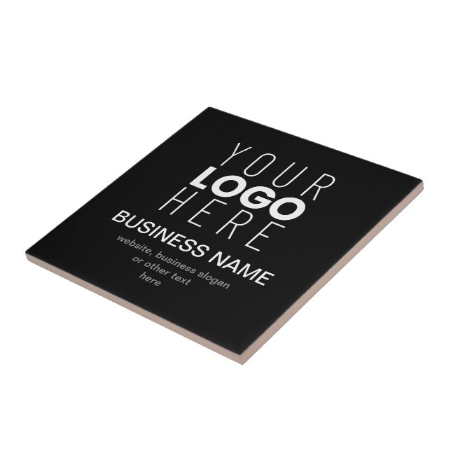 Simple Promotional Template for Your Business Logo Ceramic Tile (Side)