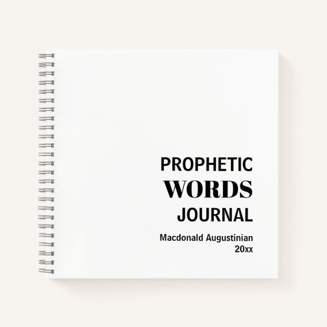 Simple Prophetic Words Journal (Front)