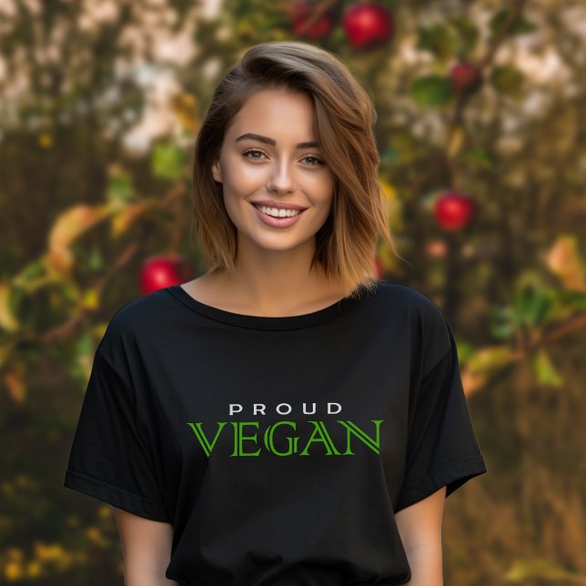 Simple Proud Vegan, Green Plant Based T-Shirt (Creator Uploaded)