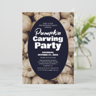 Simple Pumpkin Carving Party Halloween Spooky  Invitation