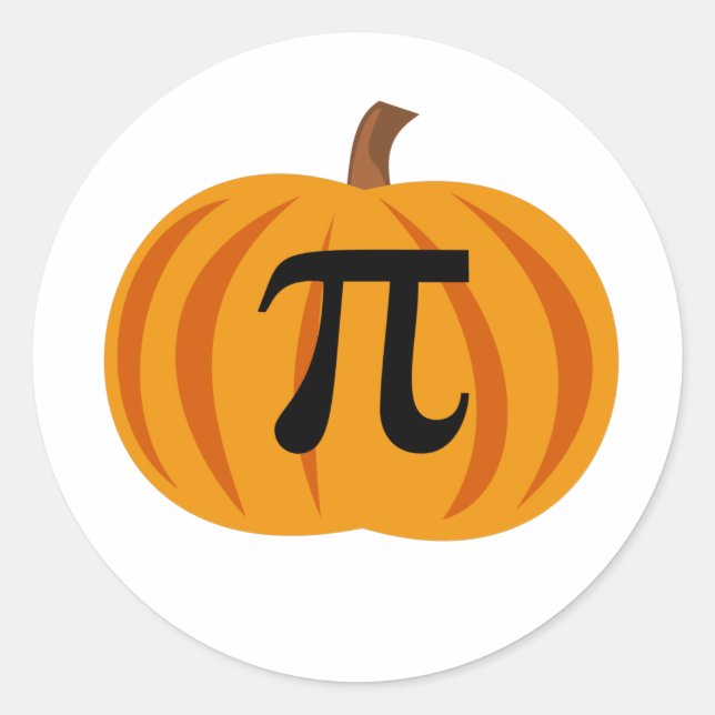 Simple Pumpkin Pi Classic Round Sticker (Front)