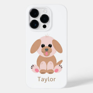 Simple Puppy Dog Cartoon Pastel Personalised Case-Mate iPhone 14 Pro Case