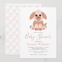 Simple Puppy Dog Personalised Neutral Baby Shower
