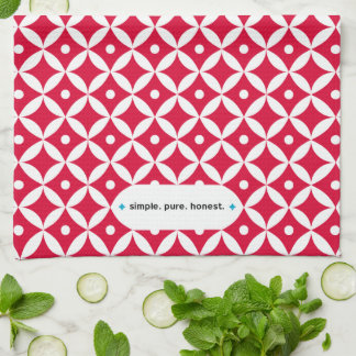 Simple. Pure. Honest - Red & White Kitchen Towel