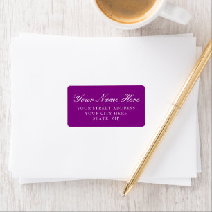 Simple Purple Address Labels with Custom Text