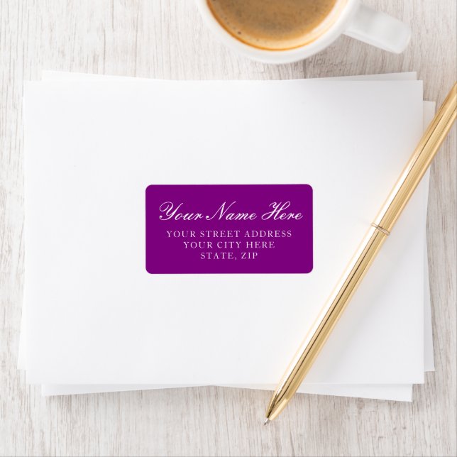 Simple Purple Address Labels with Custom Text (Insitu)
