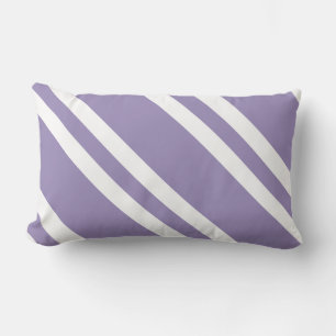 Simple Purple and White Striped Pattern Lumbar Cushion