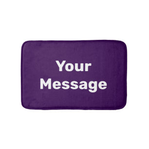 Simple Purple and White Your Message Text Template Bath Mat